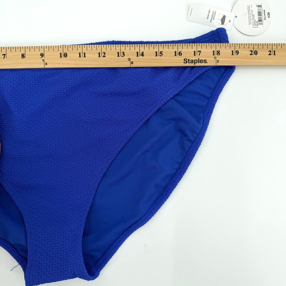 Decree Blue Textured Mid Rise Medium Coverage Bikini Bottom XXL NEW - Picture 6 of 10